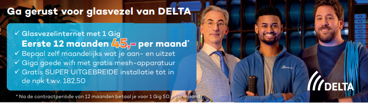 Ga gerust voor glasvezel van DELTA.